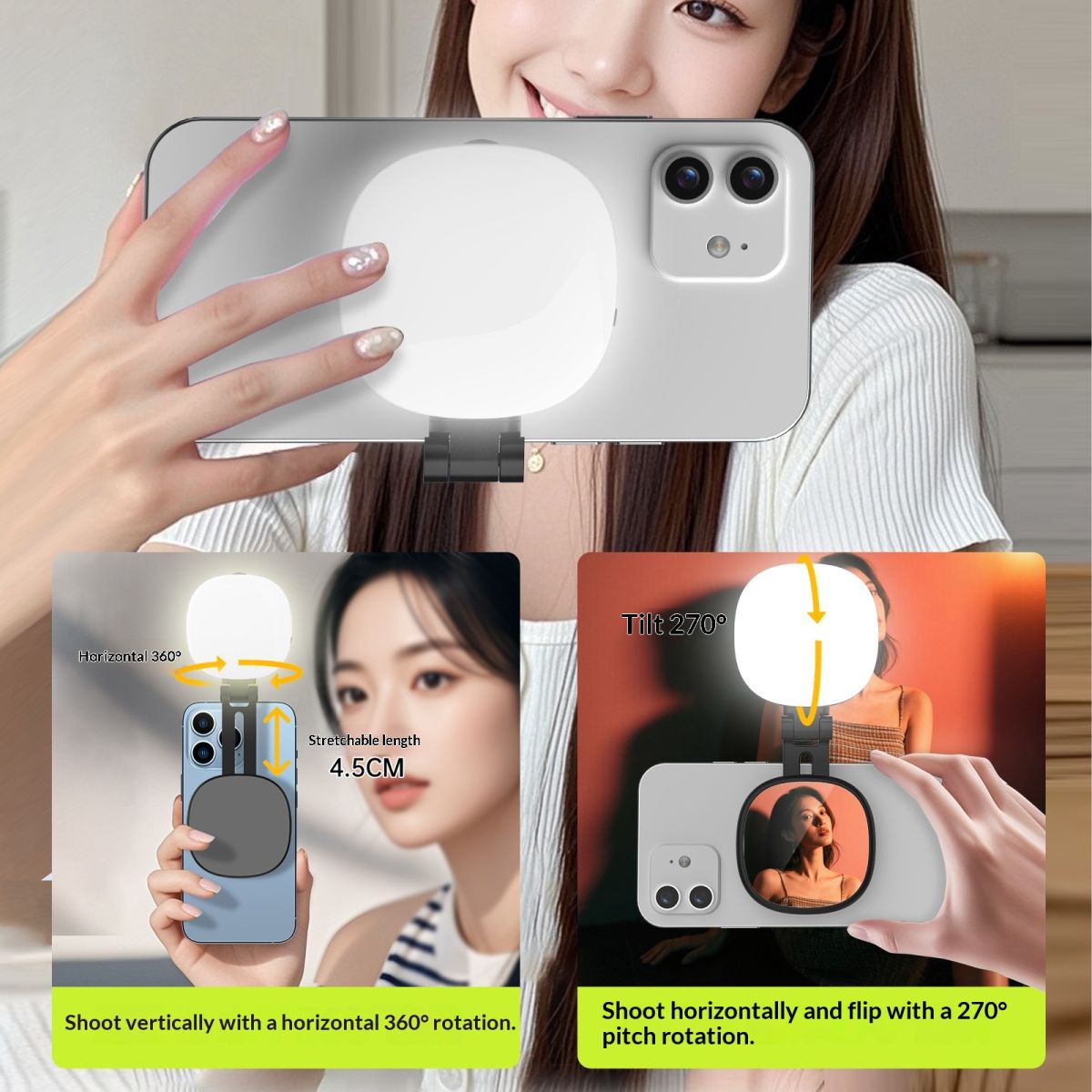Magnetic Phone Fill Handheld Beauty Light For Live-streaming And Shooting