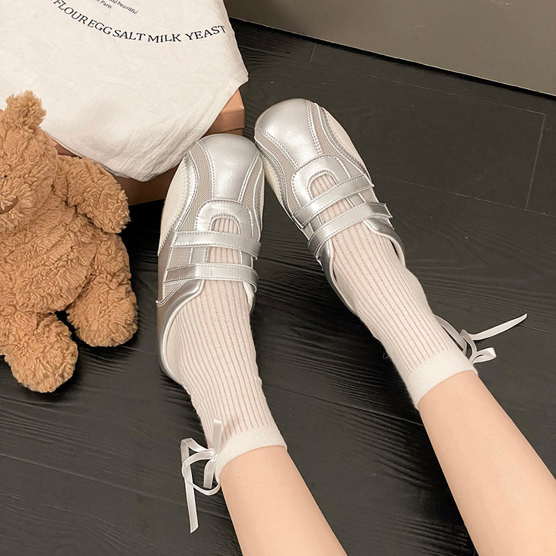 2026 New Spring Summer Women Lightweight Low Cut Shoes, Round Toe Velcro Mesh Sport Casual Sneakers, Foot Slimming Design