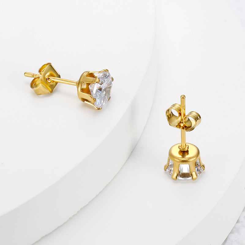 Womens Titanium Steel Earrings Versatile Accessories