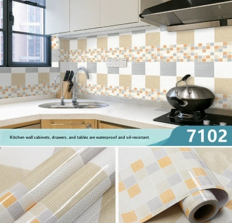 Kitchen Stickers Waterproof Oil-resistant Fire-retardant Wallpaper Self-adhesive Wall Covering