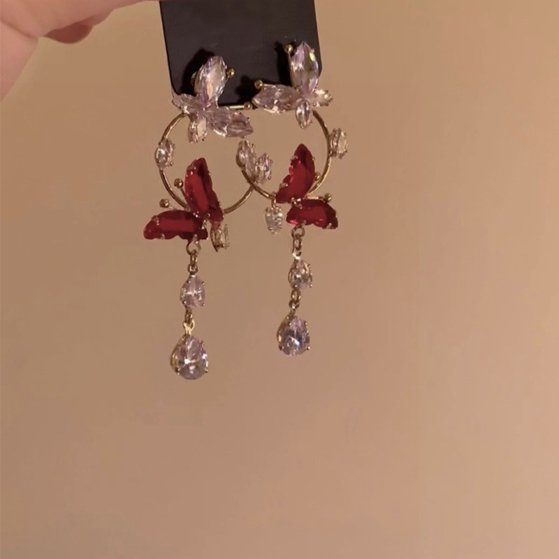 2026 New Teardrop Butterfly Tassel Earrings, Light Luxury High-End Fashion Jewelry For Women, Perfect For Round & Square Faces