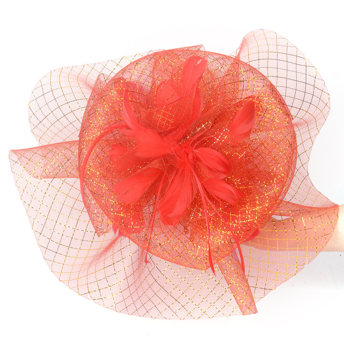 Tea Party Veil Feather Headdress Small Top Hat Performance Headpiece