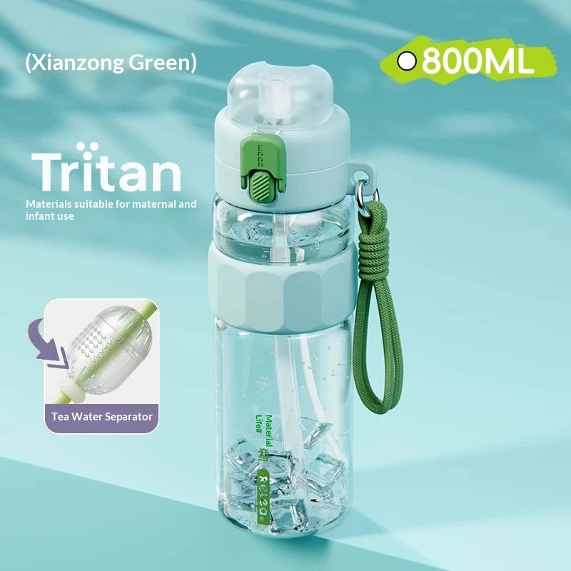 Summer Outdoor Mens Water Bottle With Straw