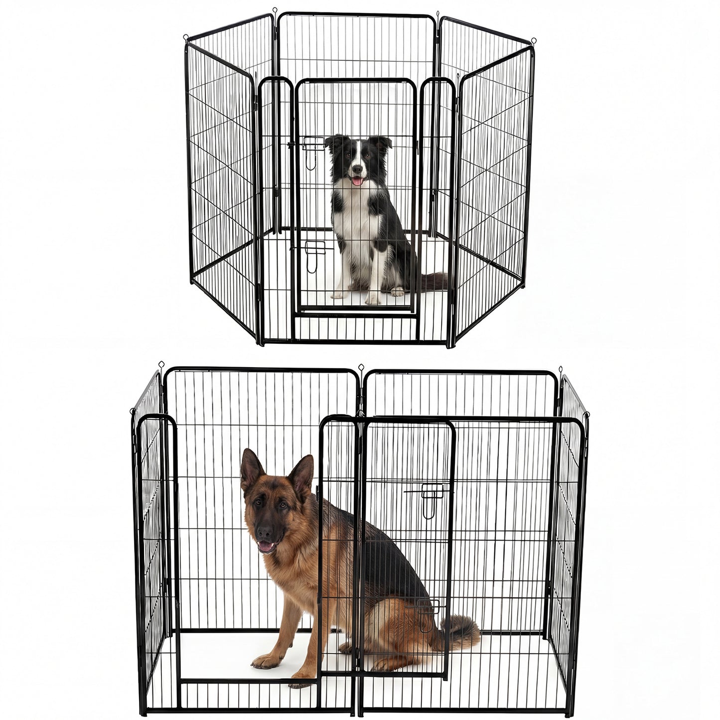 Metal Material, Foldable Pet Fence With A Door, Suitable For Small, Medium And Large-sized Dogs Outdoors