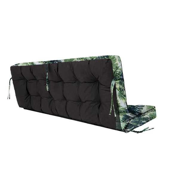 Outdoor Swing Cushions 55 Inch,Waterproof 4in  Thick Porch Swing Cushion Replacement With Backrest And Ties,Comfortable 2-3 Seat Pation Swing Pad For Backyard,Garden,Lawn,Outdoor Furniture Palm