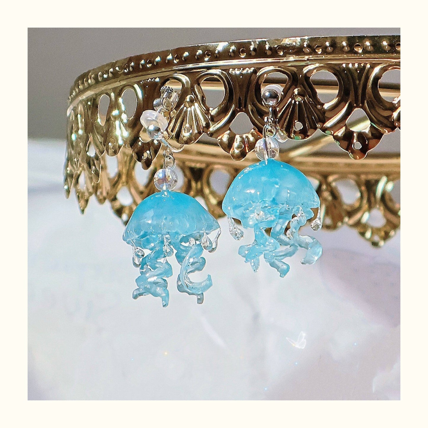 Niche Design New-style Sea Moon Jellyfish Earrings