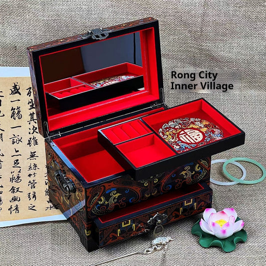 Lacquer Jewelry Square Large Capacity Lacquer Bracelet Storage Box