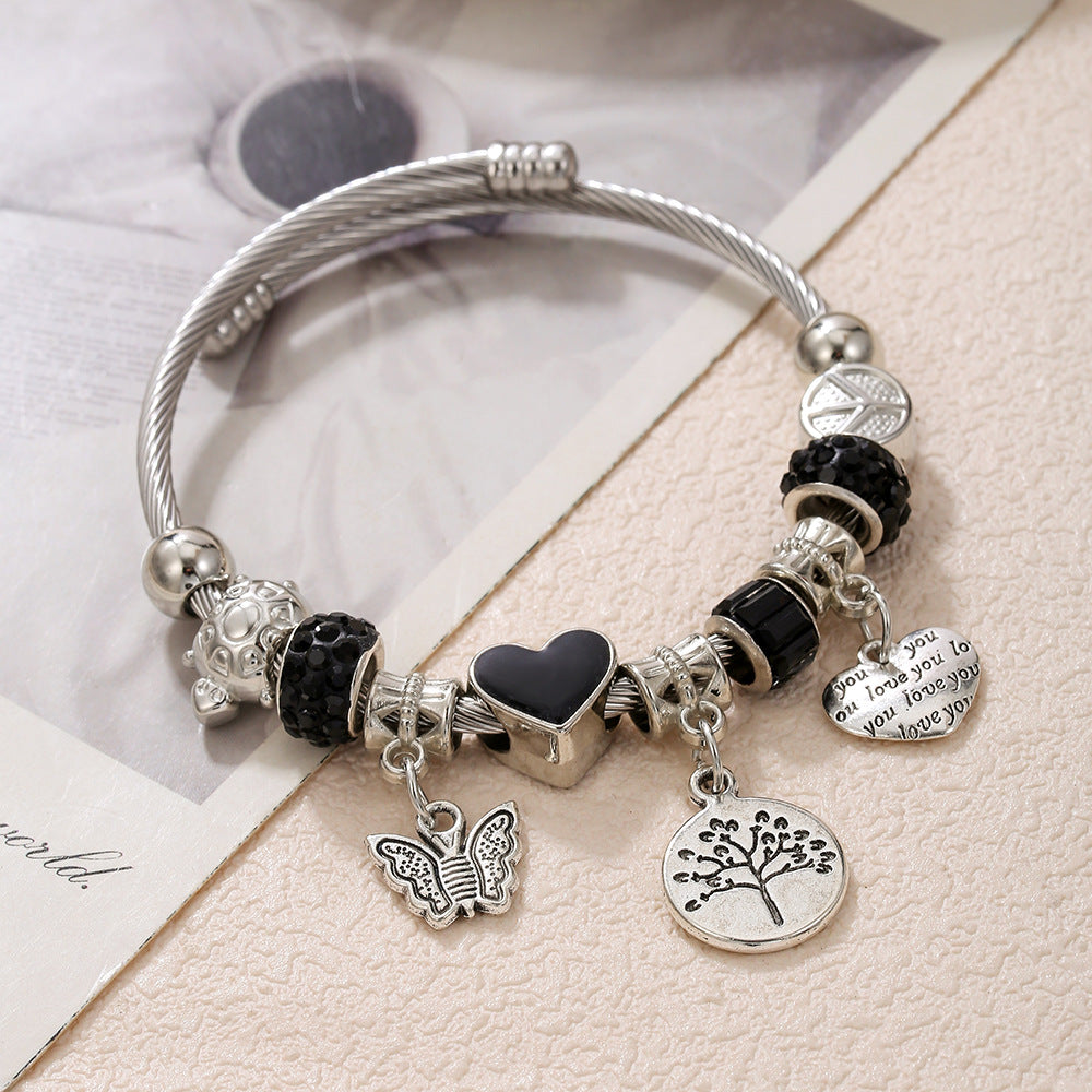 Panjia Fashion Best-Selling Titanium Steel Bracelet Versatile High-End Style Wristband Jewelry