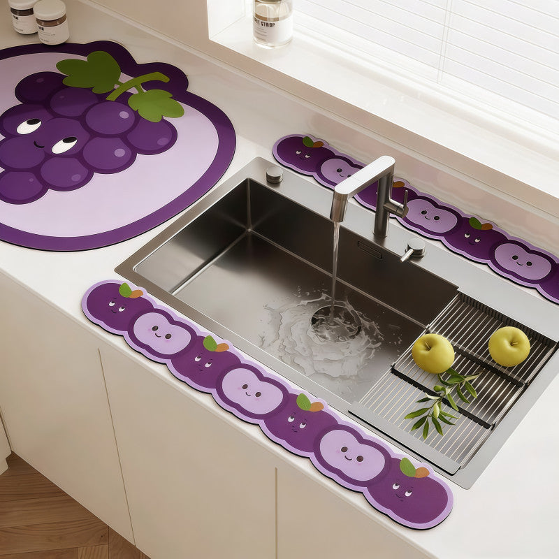 Cute Cartoon Dining Kitchen Countertop Drainage Long Absorbent Pad