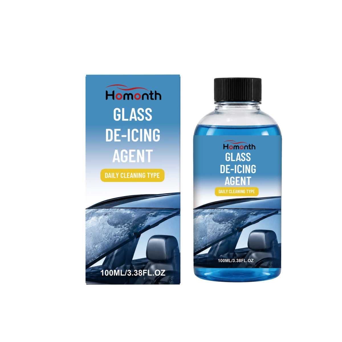 HOMONTH Glass Defrosting Agent For Car Windshields, Daily De-icing, Clear Vision, Convenient And Easy-to-use Care Agent.