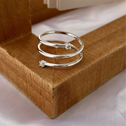 Women's Korean-style Ins Special Interest Light Luxury Ring 925 Sterling Silver
