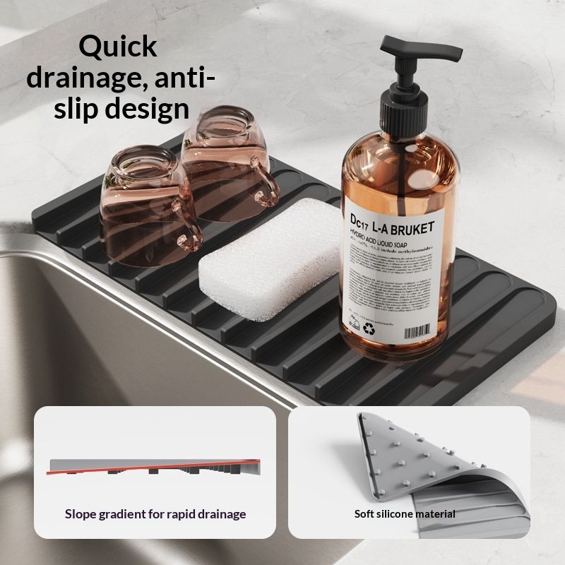Multifunctional Kitchen Countertop Sink Storage Drainage Mat