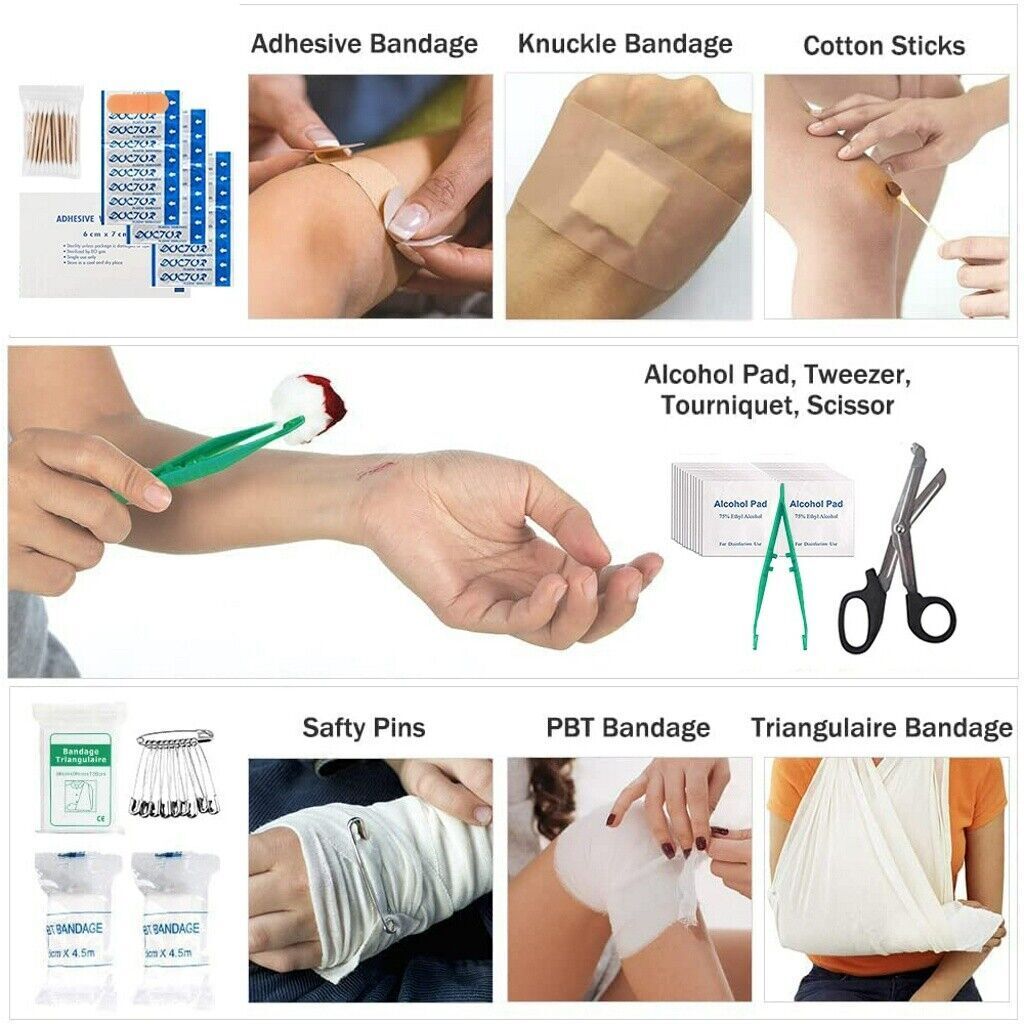 391-piece First Aid Kit For Medical Emergencies While Traveling, At Home, In The Car, In A Taxi Or At Work