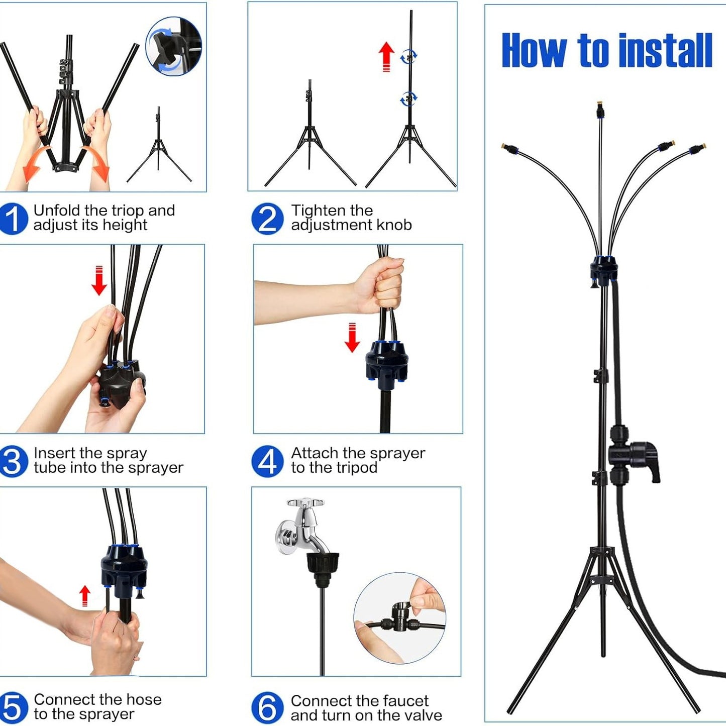 Off-screen Cooling Portable Automatic Garden Sprinkler