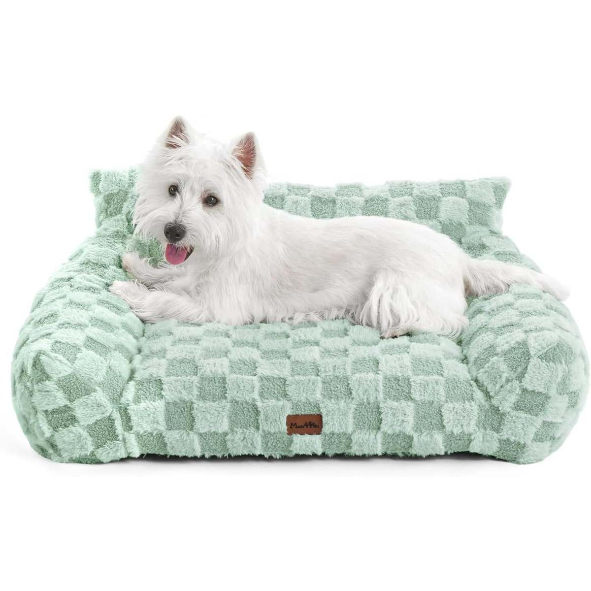 Made4Pets Medium Sage Green Plaid Pet Sofa Bed,Pickup Only