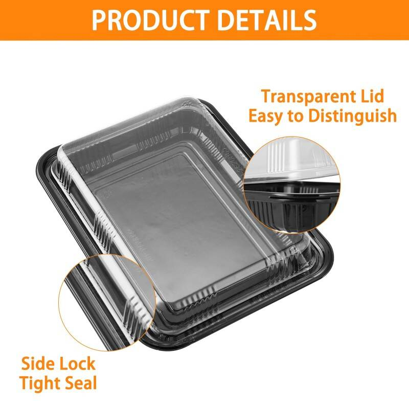 Packing Box Buffet Trays With Lids 10-Pack, Large Rectangle Sandwich Platter Trays, Reusable & Sturdy Catering Trays For Freshness, Ideal For Party Food, Events & Home Use