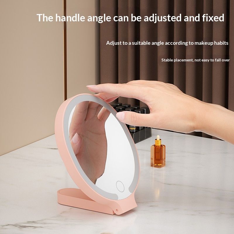 Portable Handheld LED Makeup Mirror With Light