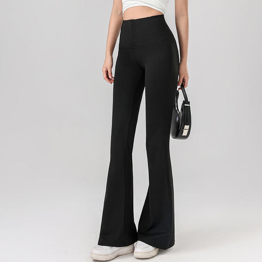 Zipper Slightly Pull Outer Wear High Waist Yoga Pants