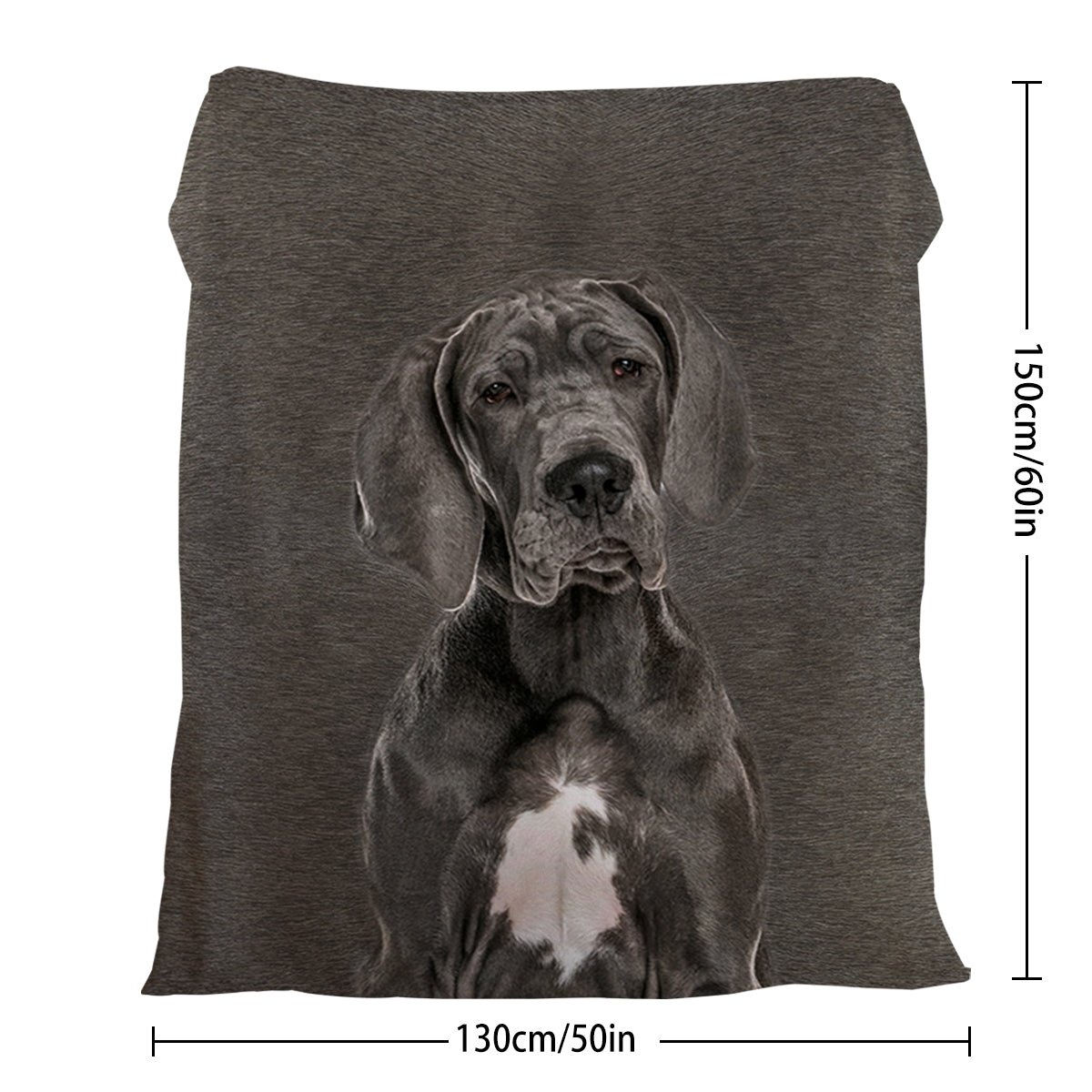 Grey Great Dane Flannel Throw Blanket For Women Girls Kids Soft Warm Dog Fleece Blanket Cute Animal Pet Blanket For Dog Lovers Home Decor