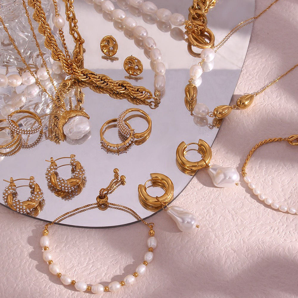 Women's Simple Pearl Titanium Steel Accessories