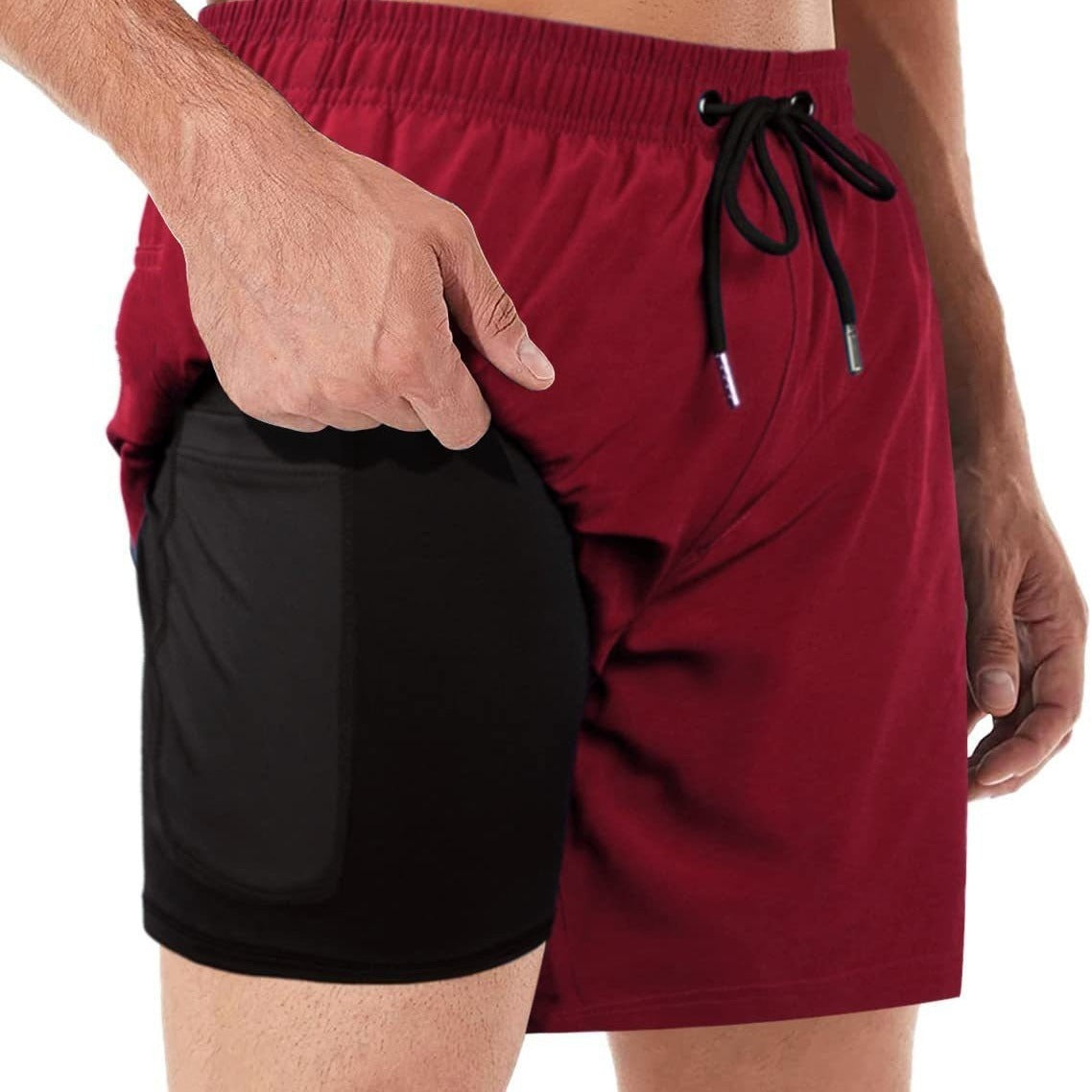 Swim Trunks With Compression Liner 2-in-1 For Casual And Fitness Use