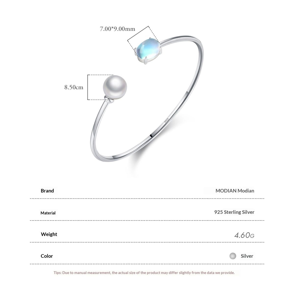 Open-ended Bracelet For Women Korean-style Elegant Moonstone Jewelry