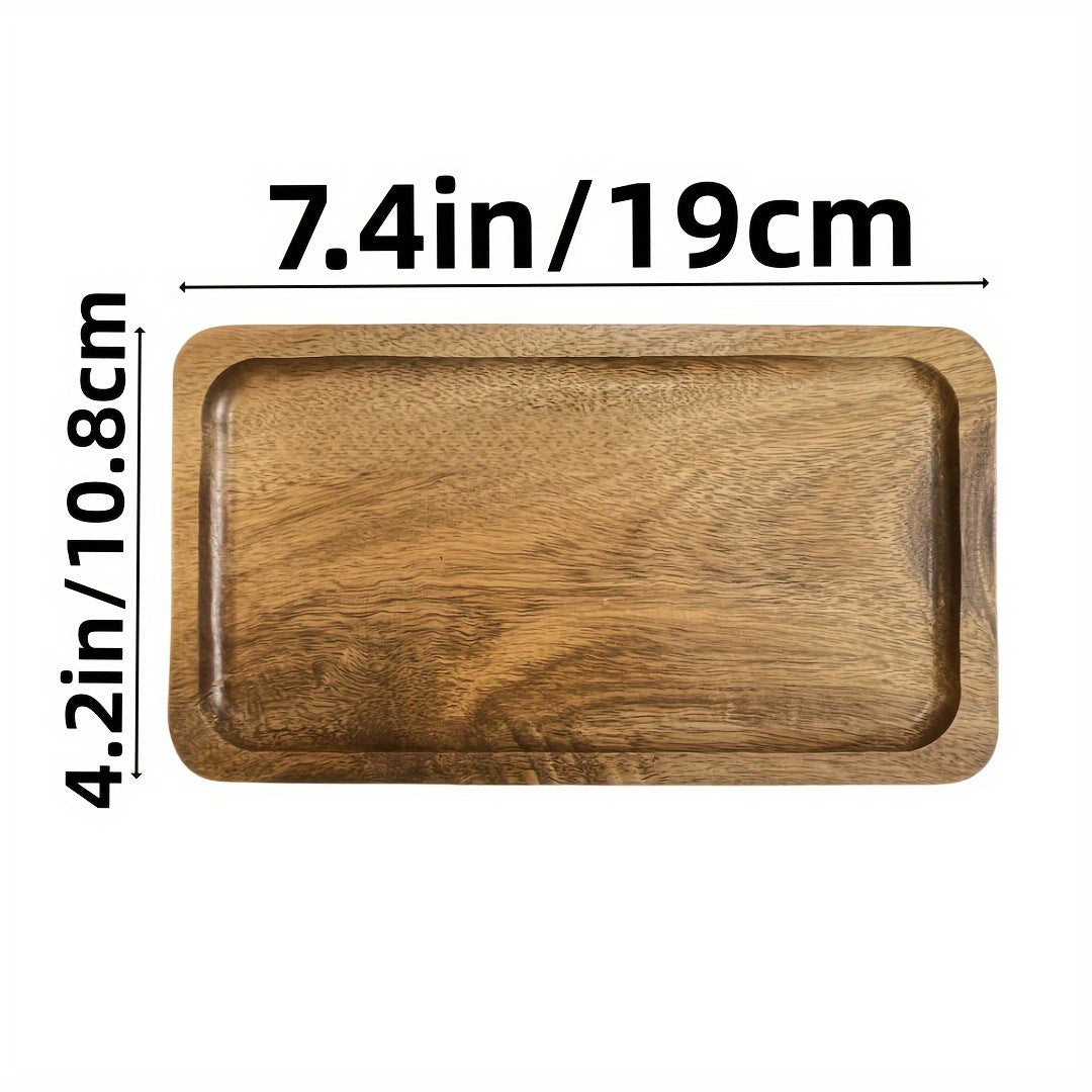 Wooden Tray Enclosing A Snack Plate Japanese-style Tea Tray