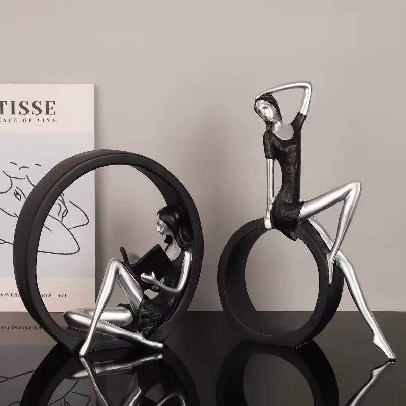 Light Luxury Reading Yoga Girl Decoration Ornaments