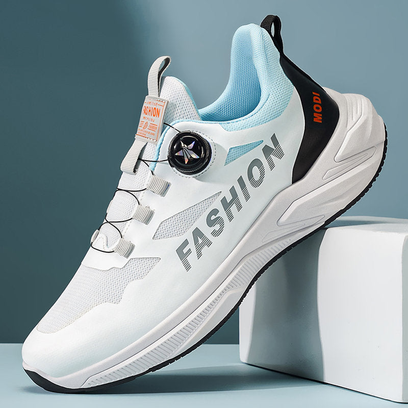 2026 New Summer Sports Shoes For Teen Boys, Rotating Buckle Ultra Light Shock Absorbing Soft Sole Casual Running Sneakers For Students