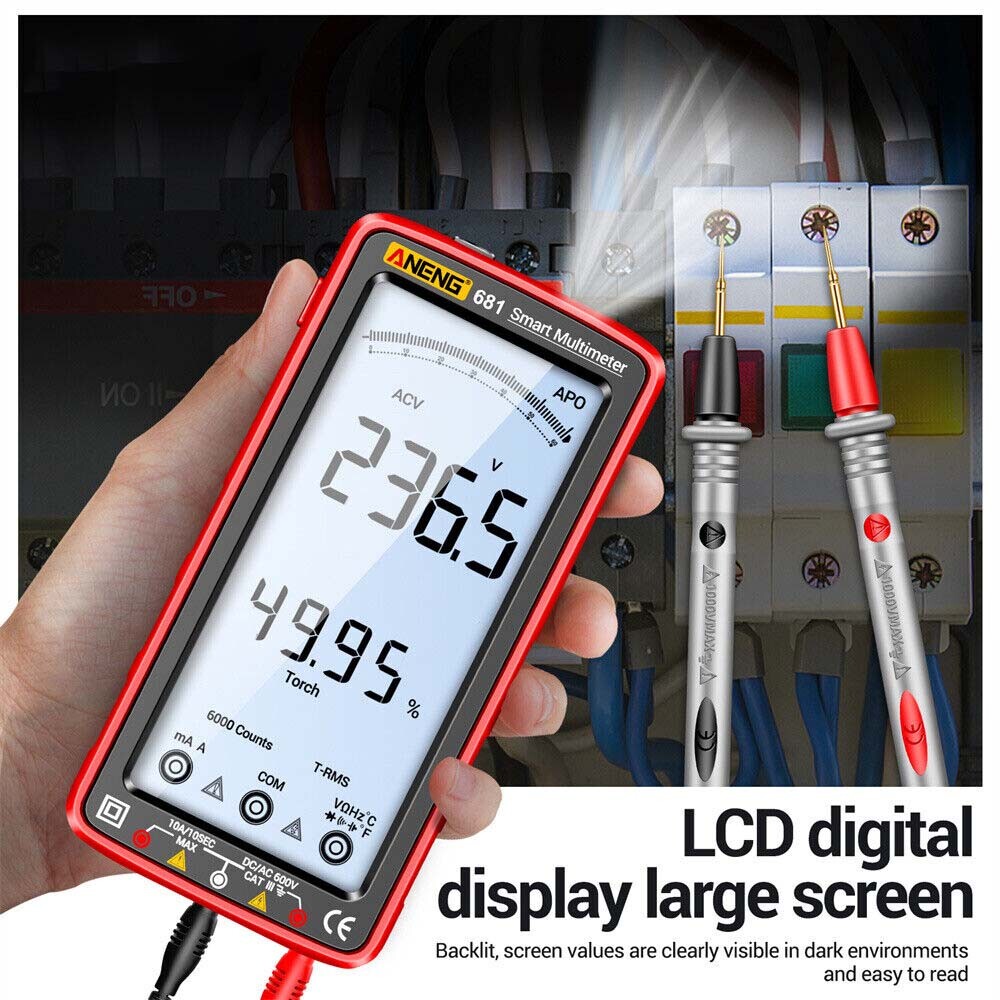Smart LCD Digital Multimeter 6000 Counts AC DC Voltage Tester Resistance Meter