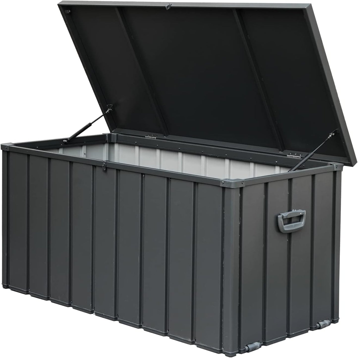 160 Gallon Outdoor Storage Deck Box Waterproof, Large Patio Storage Bin For Outside Cushions, Throw Pillows, Garden Tools, Lockable  Dark Gray