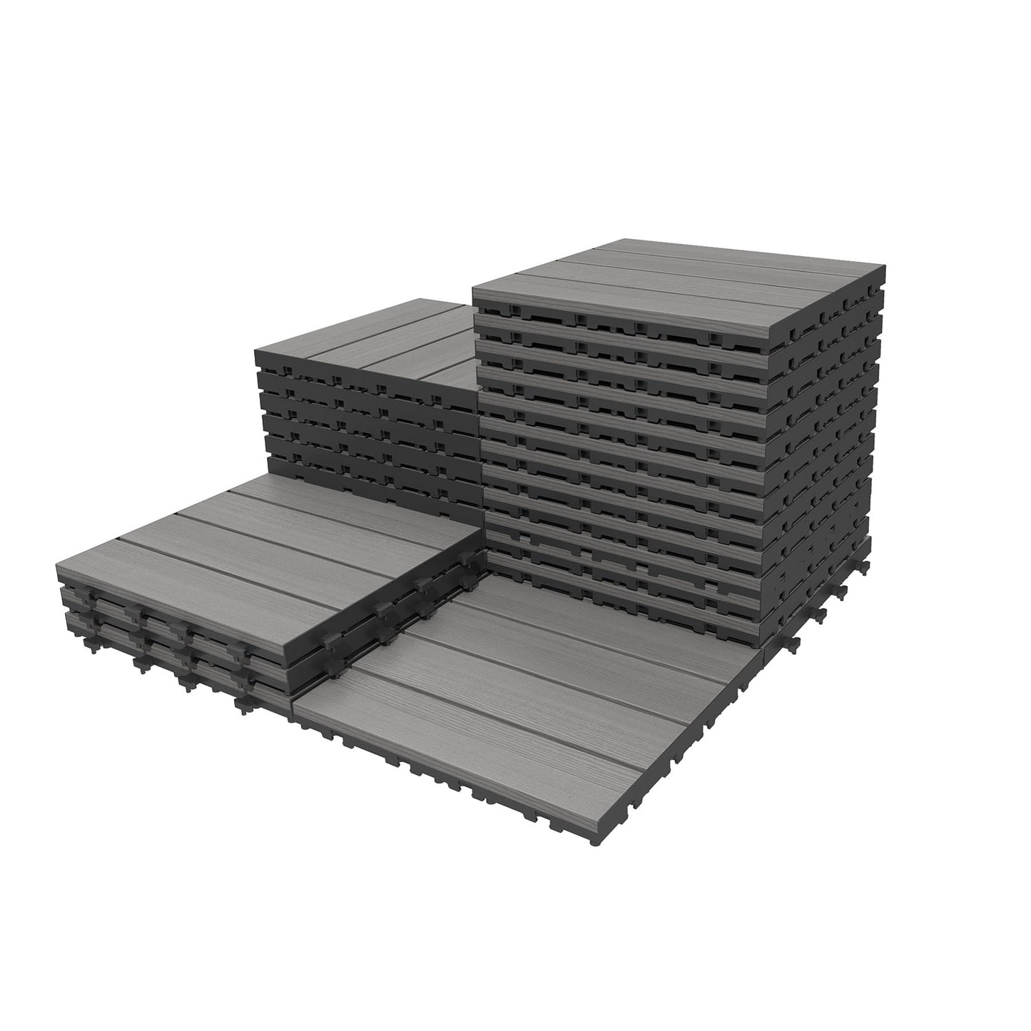 27 Pcs Interlocking Deck Tiles, 12   X 12   HDPE Outdoor Flooring, Patio Flooring Outdoor Waterproof, Deck Tiles Outdoor Waterproof For Deck Garden Poolside, All Weather Use -Dark Grey