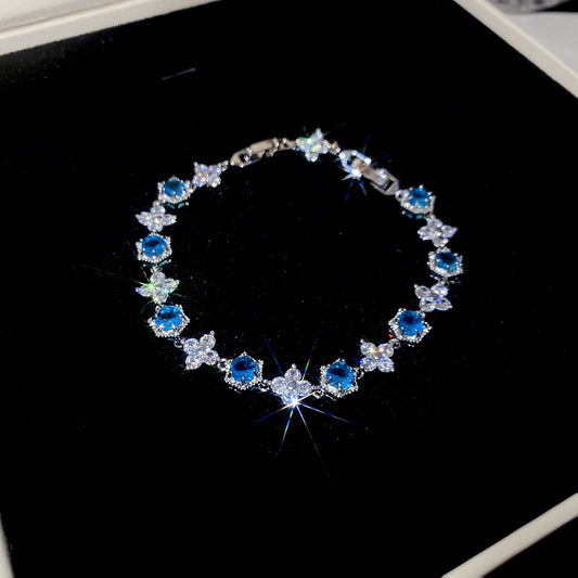 Fashion Ins Geometric Zirconia Bracelet  Soft Bangle Elegant Versatile Fashion Hand Jewelry