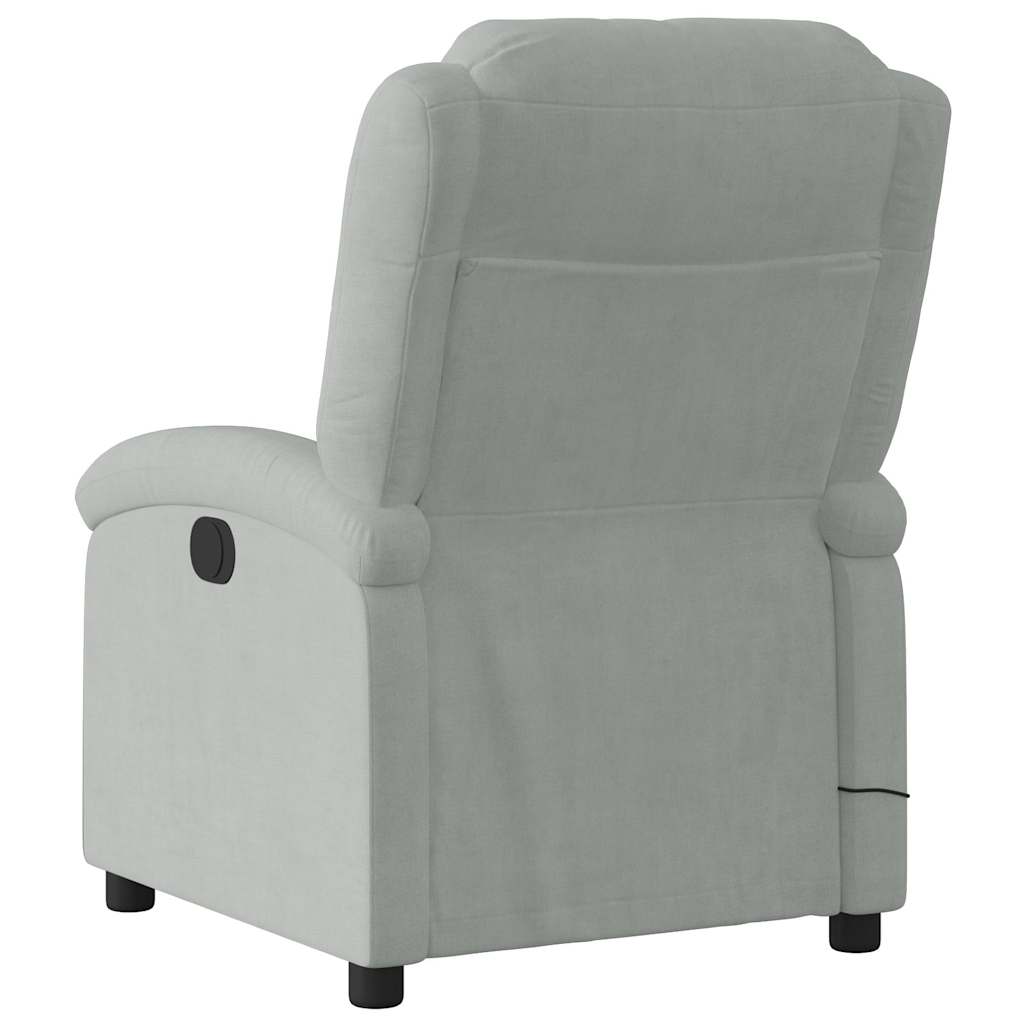 Massage Recliner, light grey velvet   Massage Recliner, dark grey velvet