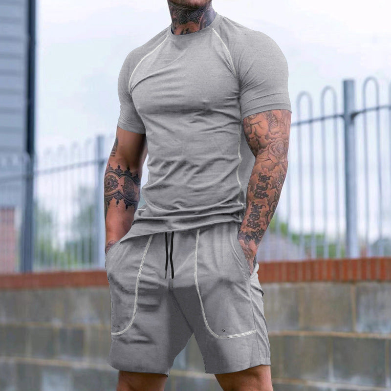 New Sports Tights Shorts Men's Running Fitness Suit
