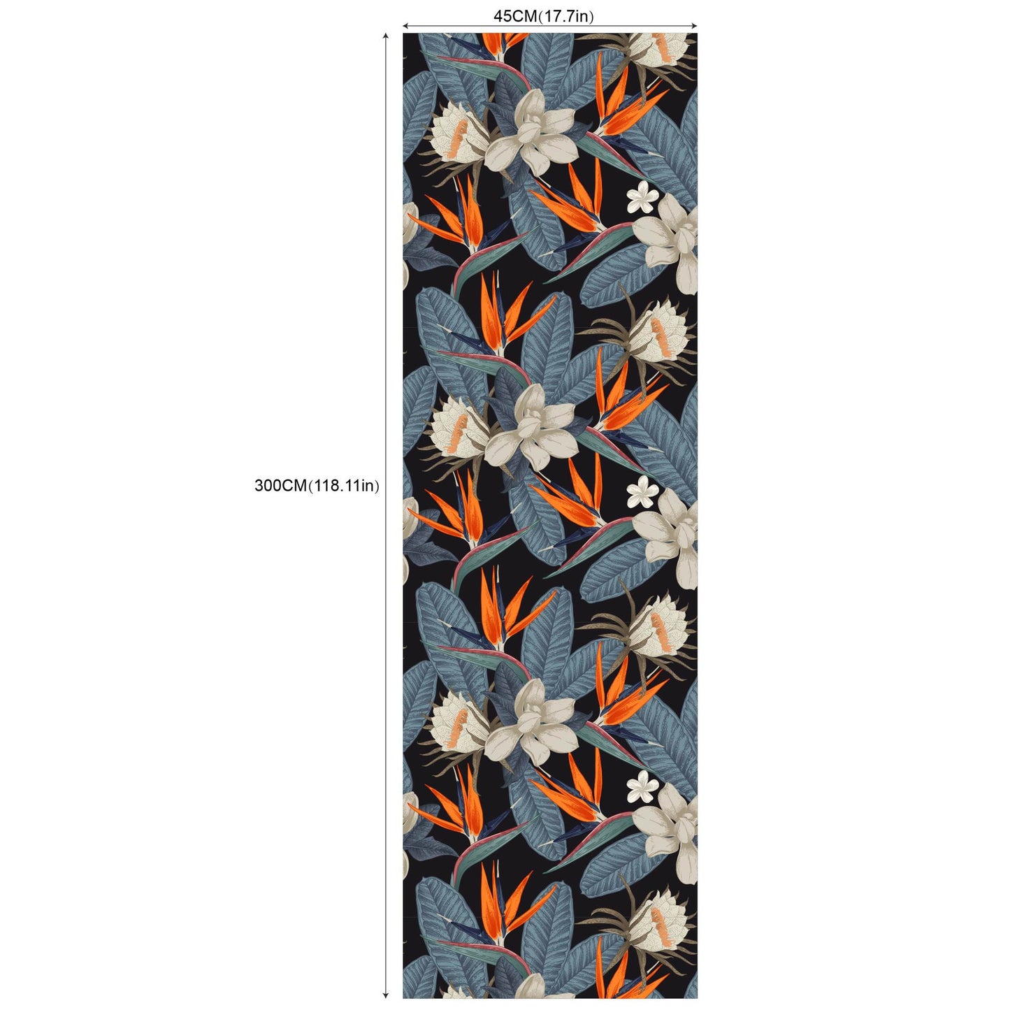 Removable Green Plants And Flowers Seamless Self-adhesive Wall Decor