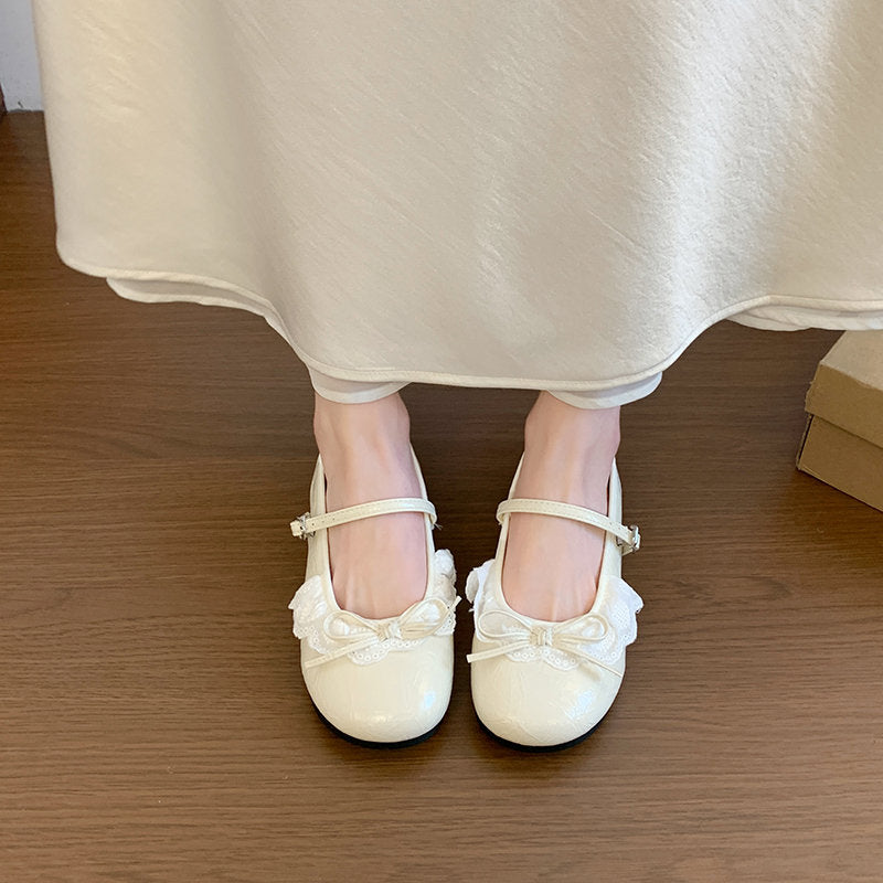 2026 New Trendy Women's Bow Mary Jane Flats, Fairy Style Ballet Shoes
