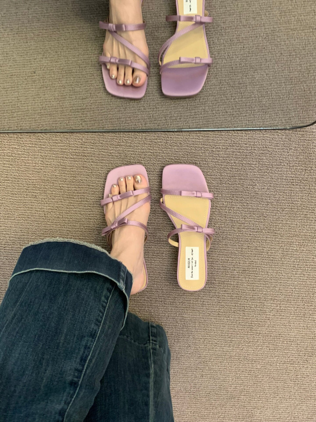 2026 Niche Design Open Toe Women Slide Sandals, Square Toe Block Heel One Strap Outdoor Summer Elevated Slippers