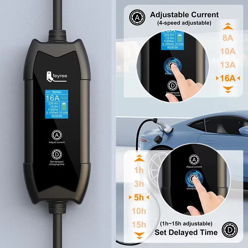 New Energy Charging Gun Electric Car Charger Portable Grounding Wire-free