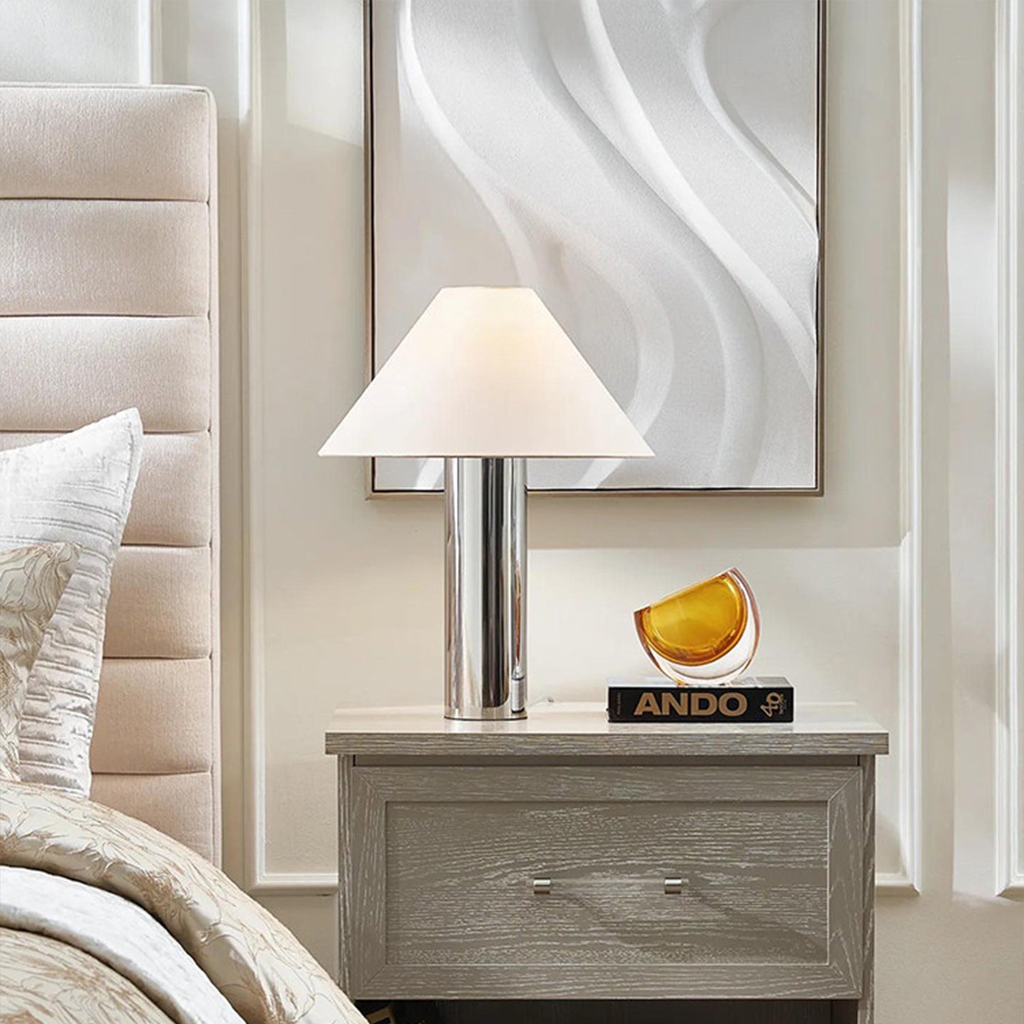 Conical Shaped Table Lamp For Living Room Mid Century Style Hotel Decor