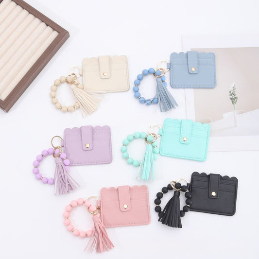 Silicone Bead Bracelet Cardholder Food-grade