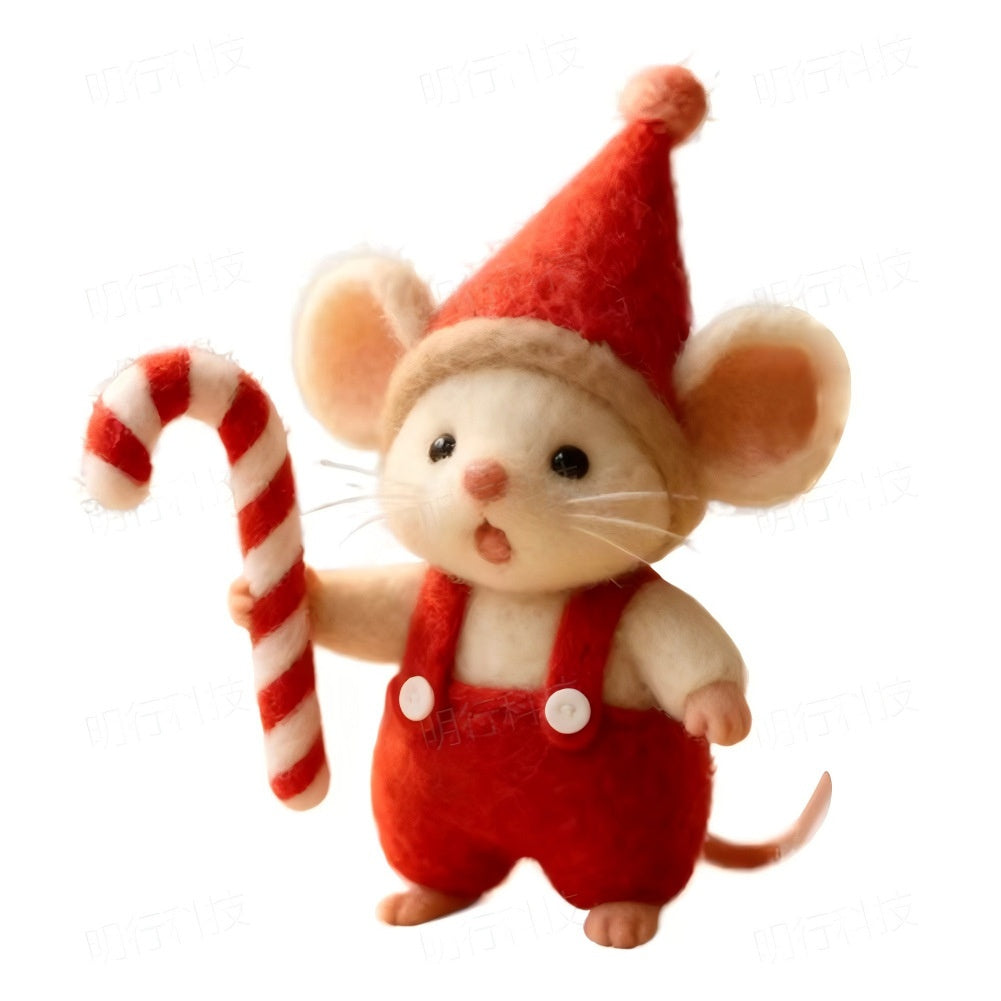 Cross-border Felted Wool Finished Product Valentines Day Mouse Gift Heart-Shaped Felt Mouse Gift