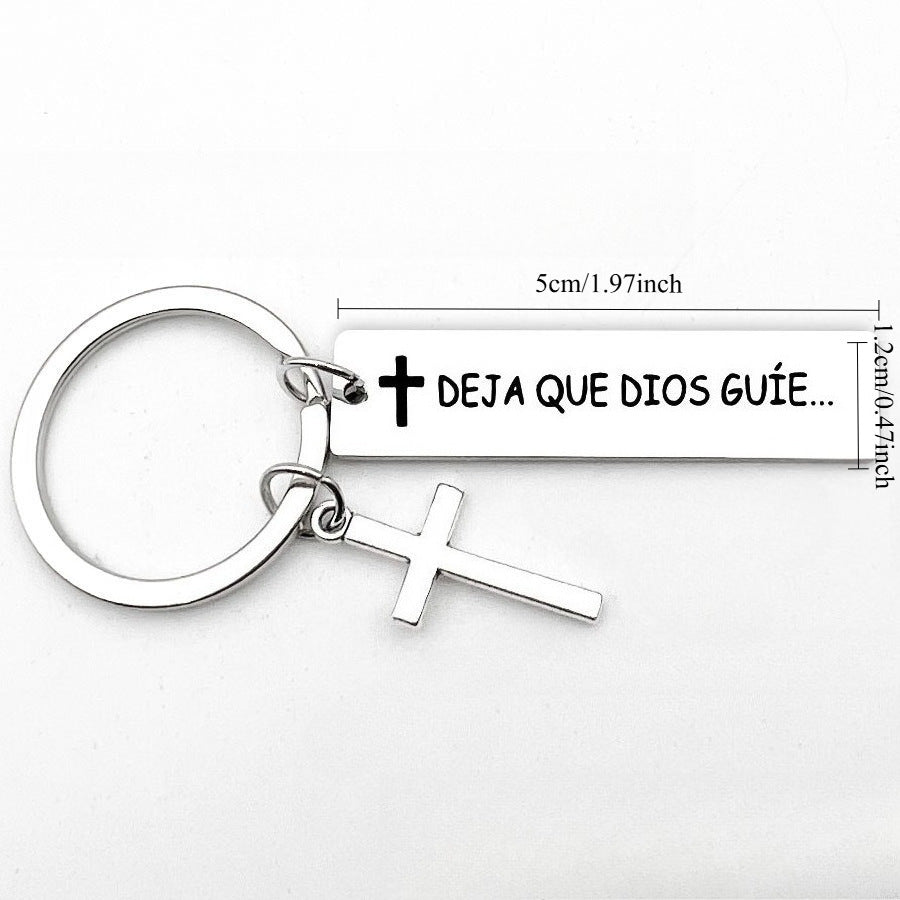 Best-selling Engraved Jewelry Cross Keychain For Bags