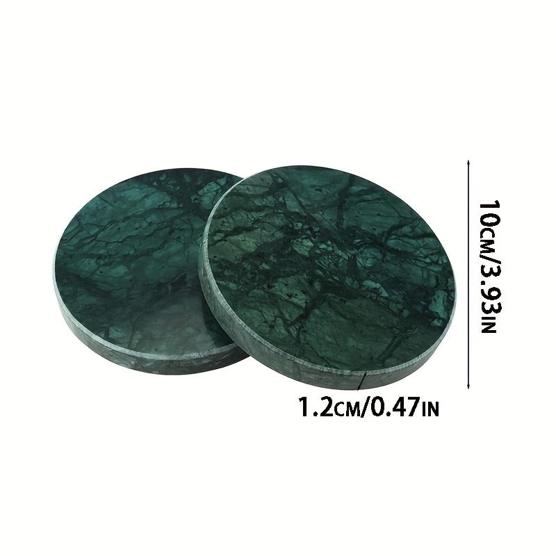 Set Of 4 Marble-Pattern Coasters  Heat-Resistant, Round Table Protection Pads Elegant Decor For Coffee Tables, Homes, And Bars Perfect Holiday Gift