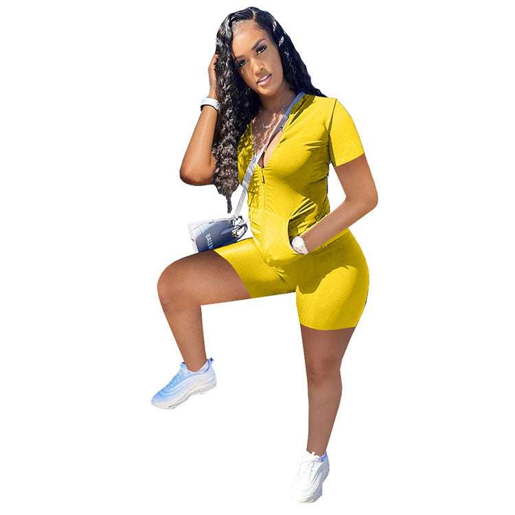 Womens Casual Solid-Color Fashion Two-Piece Set