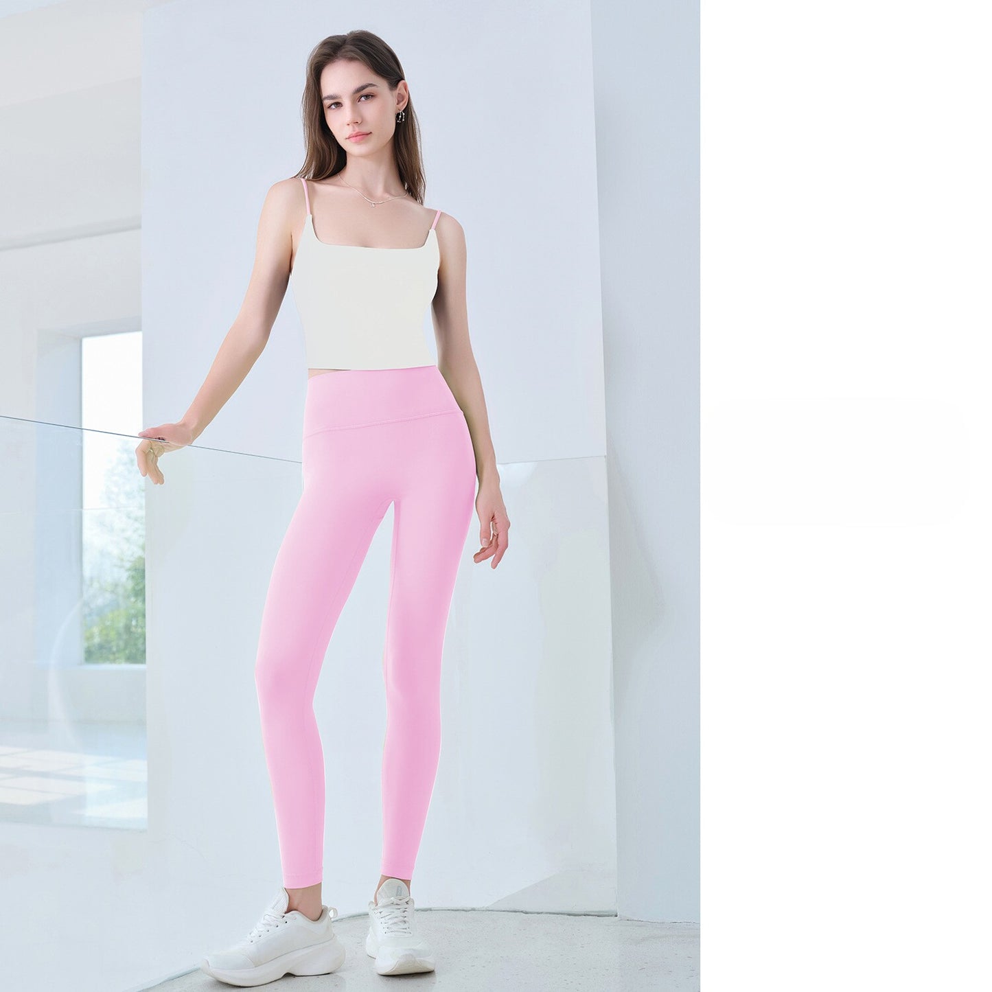 Color-blocked Casual Women's Yoga Camisole Vest For Sports And Fitness, Thin Straps, Back-flattering Design, Anti-chafing, Suitable For Outer Wear