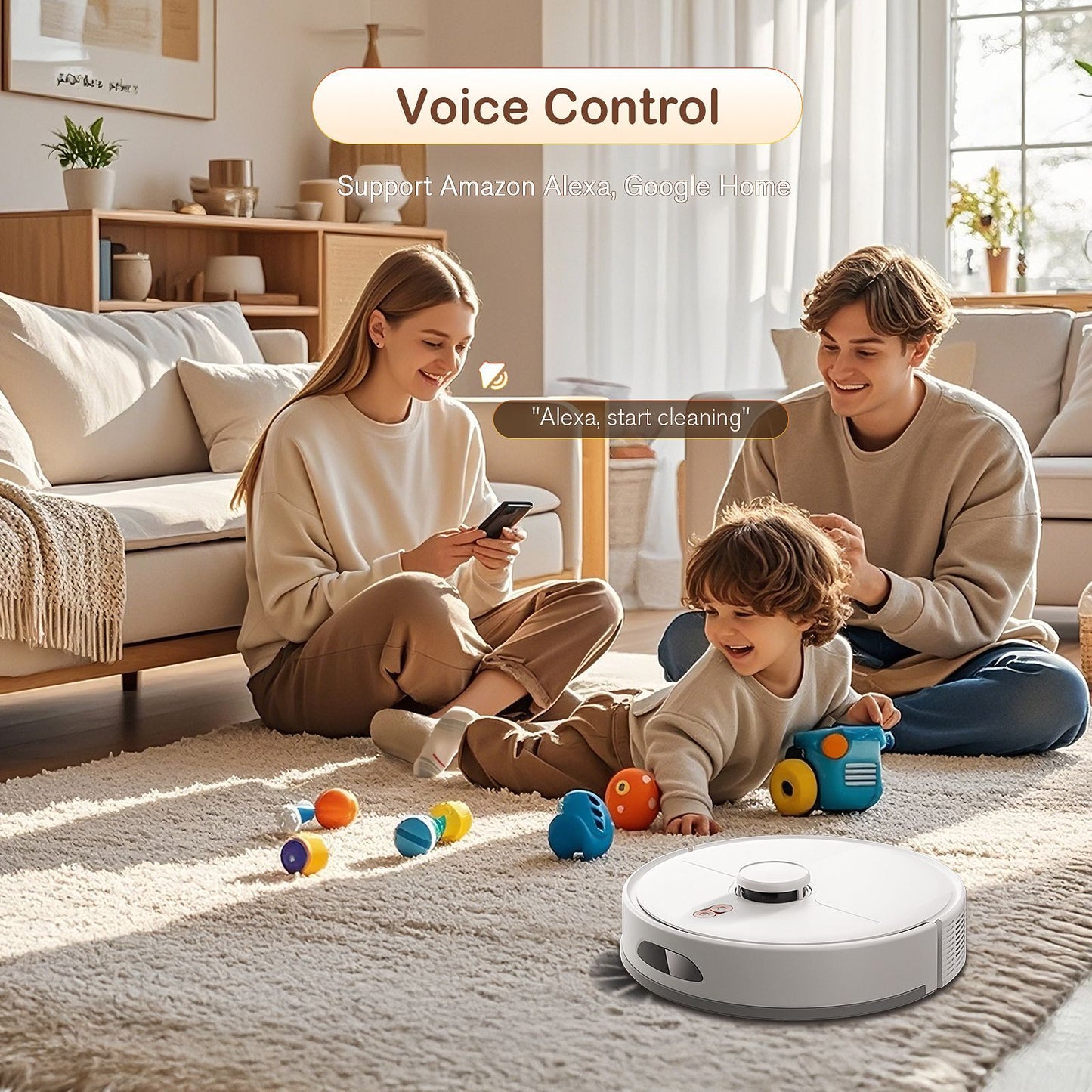 L21m PLUS Pet-Friendly Robot Vacuum Cleaner, TPU Rubber-Bristle Brush 6000Pa Powerful Suction, 3.0L Large Dust Bag, LiDAR Mapping, Auto Resume Cleaning For Home With Dogs Cats
