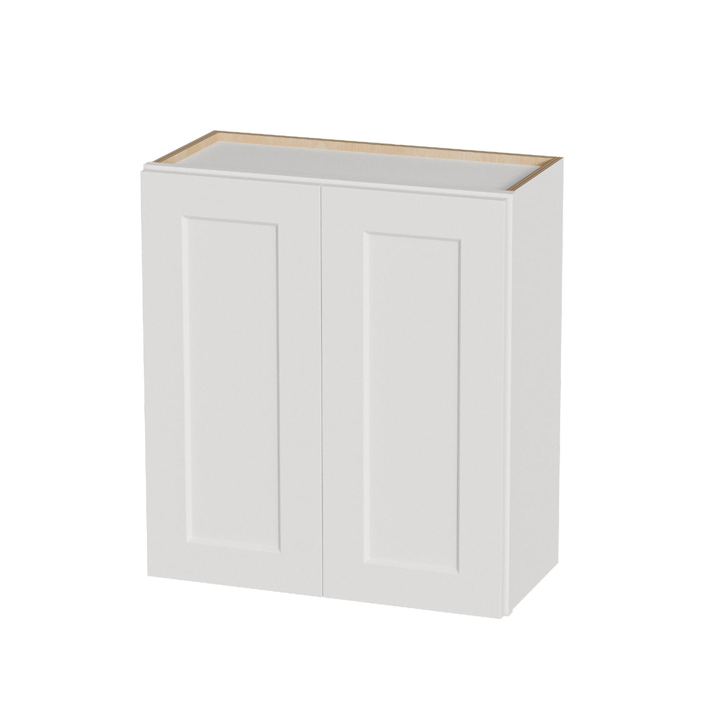 White Shaker Solid Wood Wall Cabinet With Soft-Close Doors, Adjustable Shelves - 27  Double Door Storage For Kitchen, Bathroom, Laundry, Garage  Easy Assembly, 27 W X 12 D X 30 H