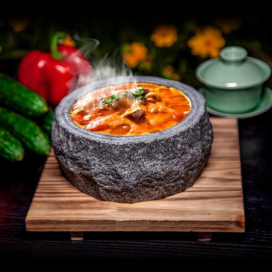 Bubble Chicken Korean Cuisine Korean-Style Stone Bowl Tableware For Commercial Use