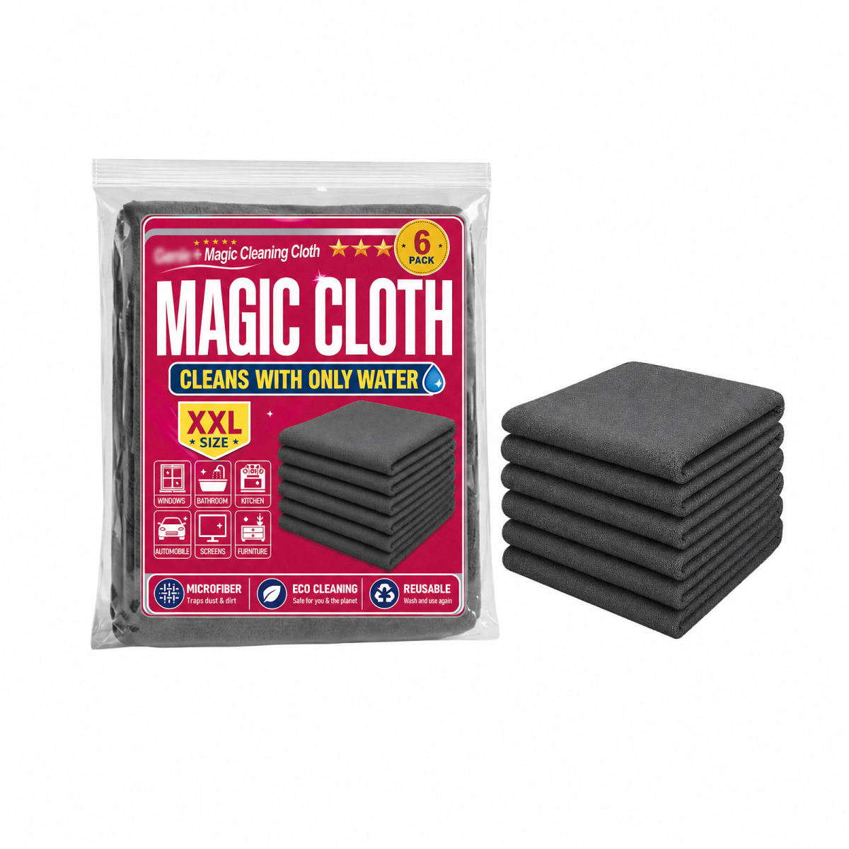 Cleaning Cloth, Absorbent, Lint-free, Microfiber, Multi-purpose Cleaning Cloth For Kitchen, Housework, Glass Cleaning, Car Cleaning, And Household Chores.
